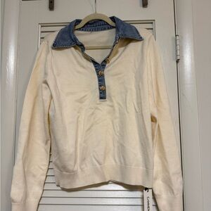 Denim and Cream Sweater